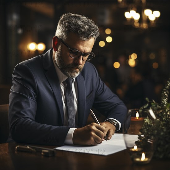 Businessman signs a contract