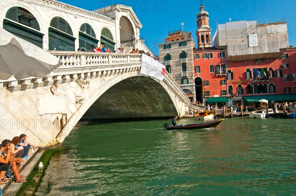 Venice Italy Rialto bridge view one of the icons of the town