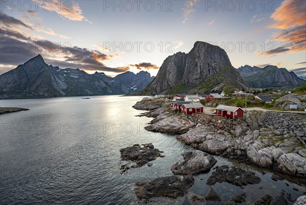 Red wooden huts