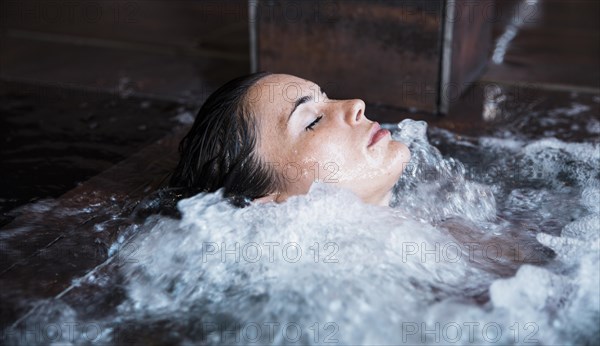 Woman relaxing whirlpool