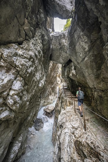 Climbers on their way through the Hoellentalklamm