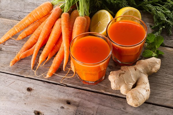 Two carrot smoothies