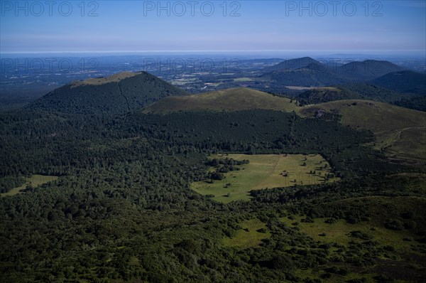 View from the Puy de Dome to the Chaine des Puys