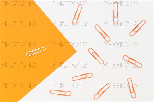 Collection paper clips with only white one