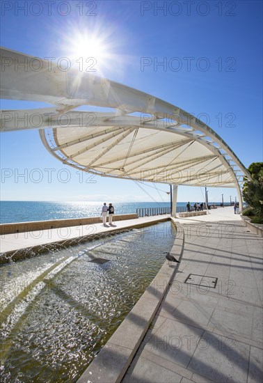 Modern fountain on the Nazario Sauro seafront