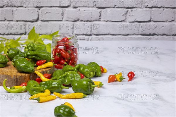 Various peppers in red