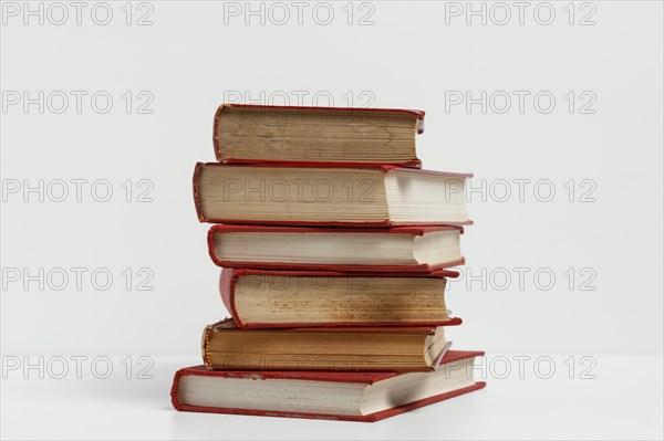 Old books with white background