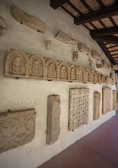 Ancient fragments of sculptures in the Grado Lapidarium