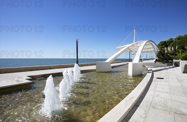 Modern fountain on the Nazario Sauro seafront