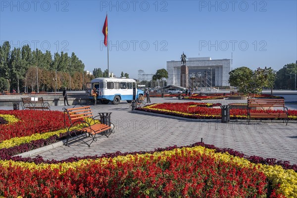 Ala Too Square decorated with flowers