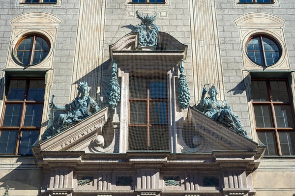 West front of the Residenz with the figures Prudenzia