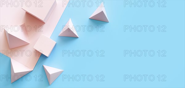 Copy space geometric paper objects