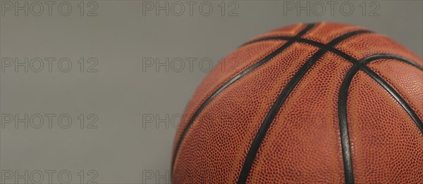 High angle basketball with copy space