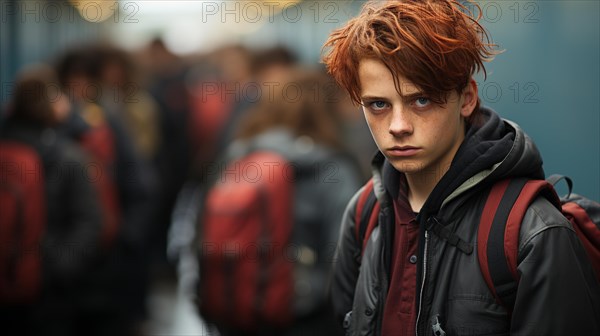 Sinister looking young male student who could be the bully of the school