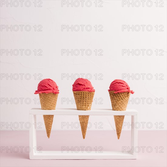 Red ice cream cones holder