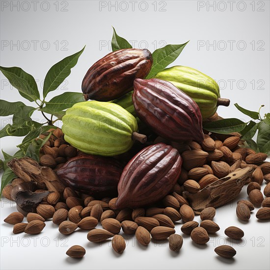 Fresh chocolate fruit in a plantation