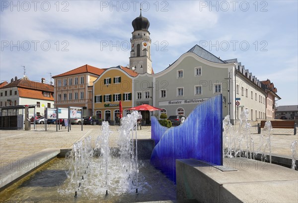 Town square with fountain