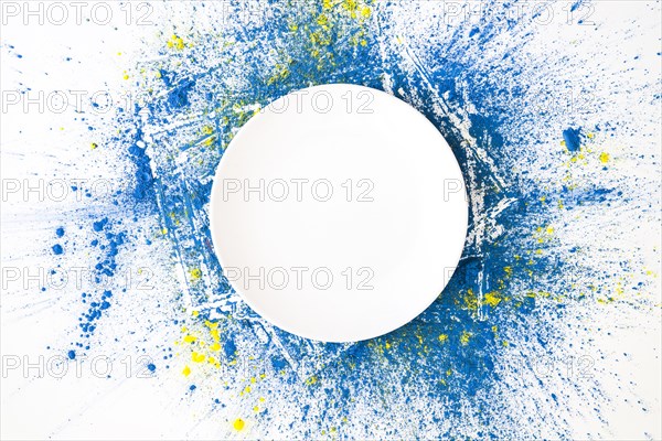 White circle azure yellow bright dry colors