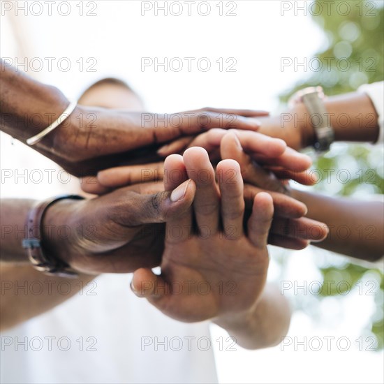 Intercultural hand shake outdoor