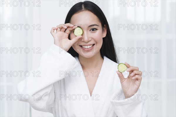 Woman with facial mask spa