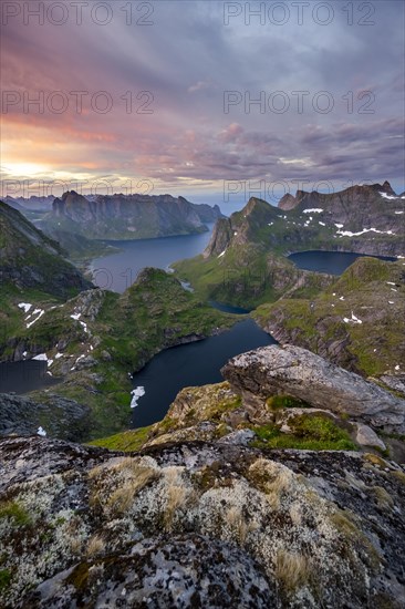 View over mountain tops and sea