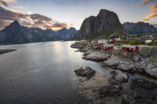 Red wooden huts