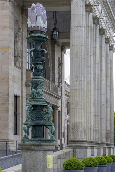 Vintage decorative street lamp in front of Wiesbaden Casino