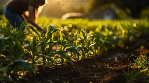 Young adult woman farmer checking her harvest