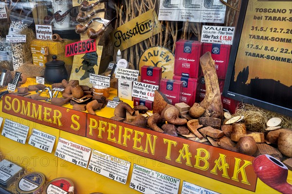 Shop window of a tobacco shop