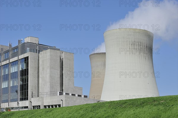 Cooling towers of the Doel Nuclear Power Station along the river Scheldt at Kieldrecht