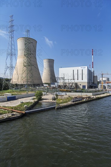 Cooling towers of the Tihange Nuclear Power Station along the Meuse River at Huy