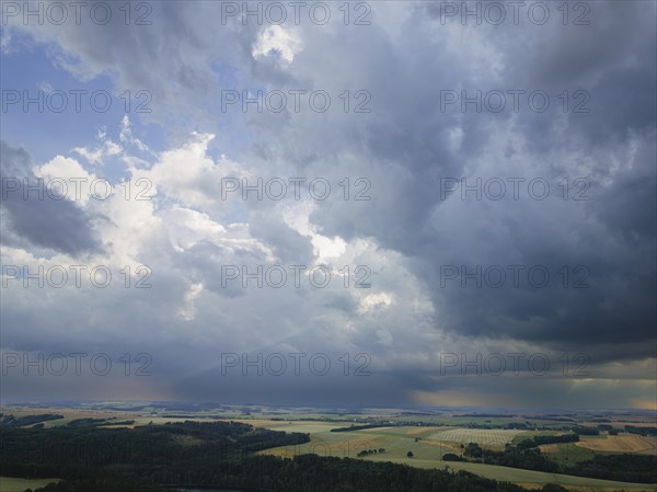 Thunderclouds over the Klingenberg Dam in the Ore Mountains