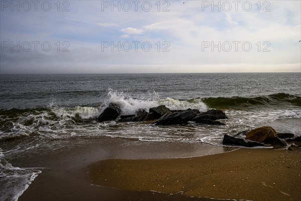 Cludy spring day on Brighton Beach