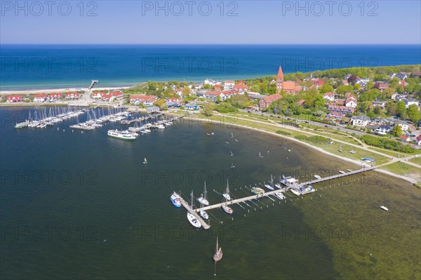 Aerial view over seaside resort Ostseebad Rerik along the Baltic Sea