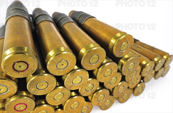 M2 Browning .50 Caliber Machine Gun cartridges in ammunition belt made by FN Herstal