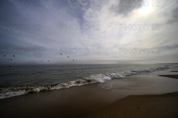 Cludy spring day on Brighton Beach