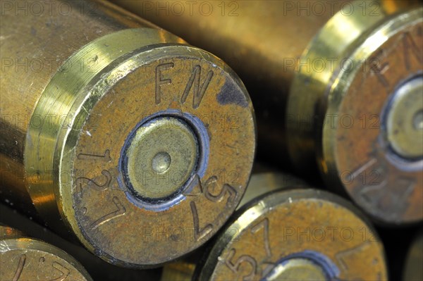 M2 Browning .50 Caliber Machine Gun cartridges in ammunition belt made by FN Herstal