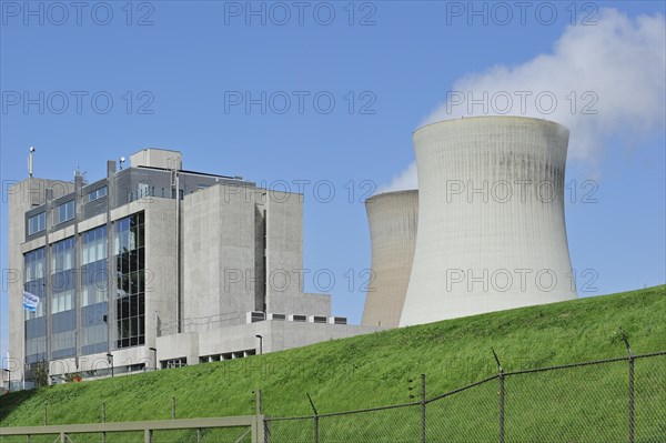 Cooling towers of the Doel Nuclear Power Station along the river Scheldt at Kieldrecht