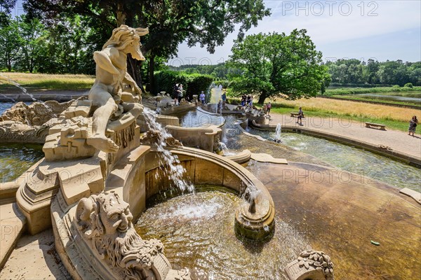 Cascade and water features of the summer residence Seehof Castle