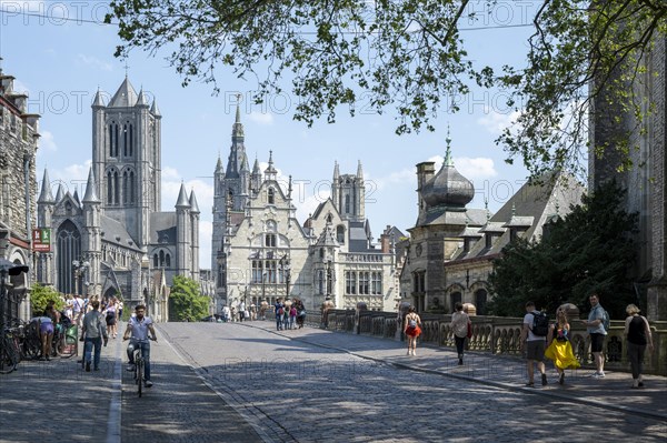 View of St Michael Bridge and medieval buildings