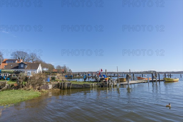 Jetty with fishing boats at the Schlei Fjord