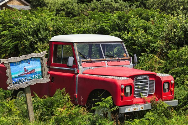 Red vintage car