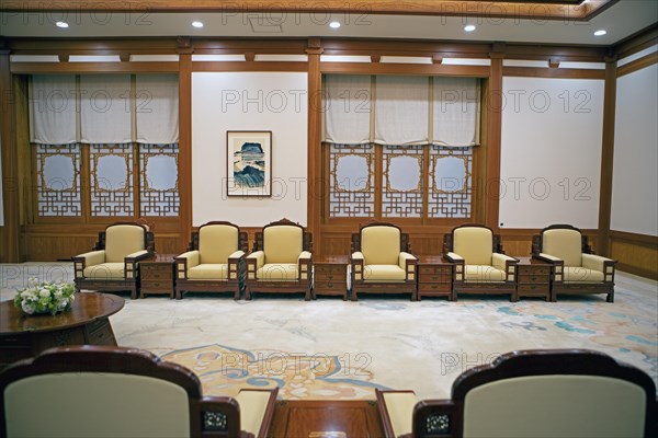 Reception room in the Blue House or Cheongwadae