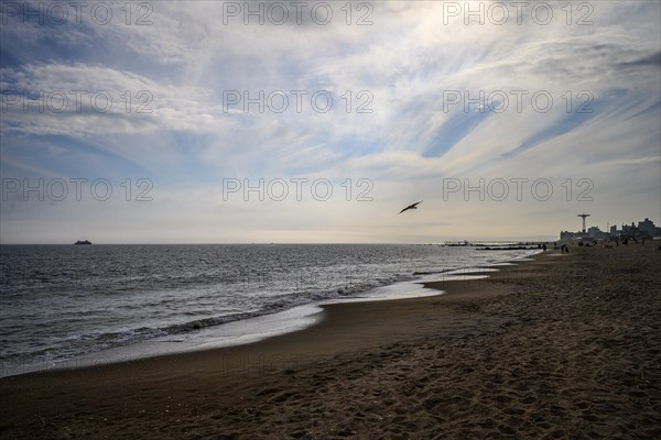 Cludy spring day on Brighton Beach