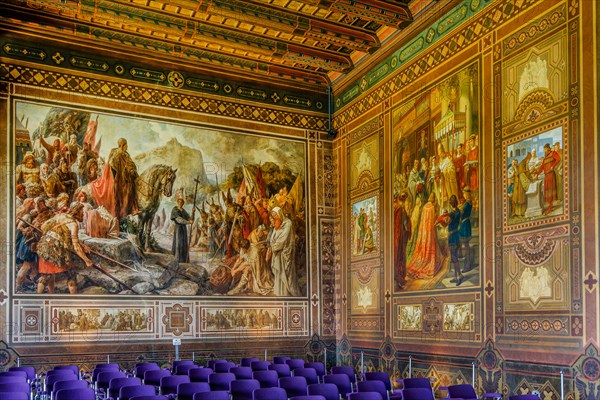 Historic murals in the Summer Hall in the Imperial Palace