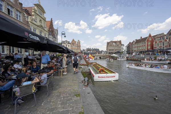 Medieval Guild Houses of the Graslei Quay and Korenlei Quay on the River Leie