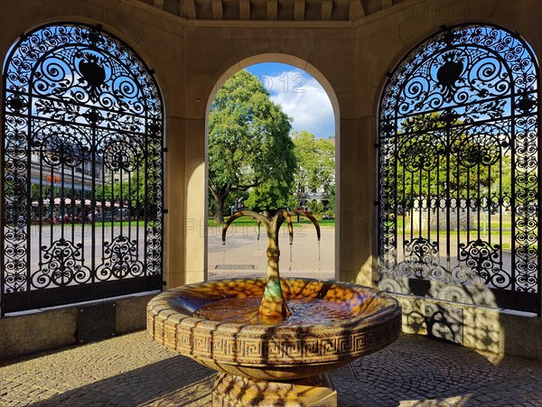 In the pavilion of the historic Kochbrunnen