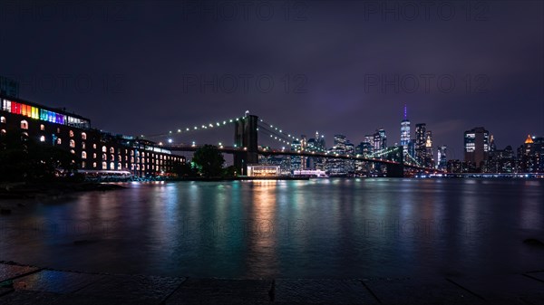 Night views on Lower Manhattan from Brooklyn Bridge Park