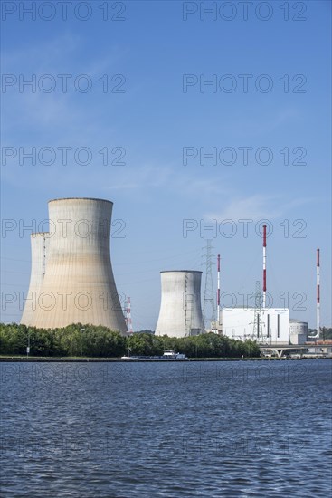 Cooling towers of the Tihange Nuclear Power Station along the Meuse River at Huy