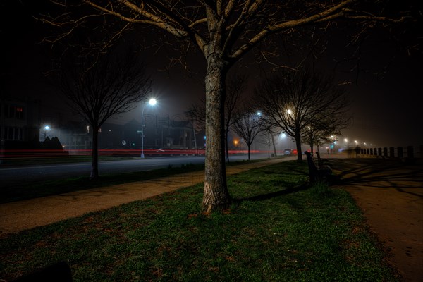 Foggy night in Sheepshead Bay